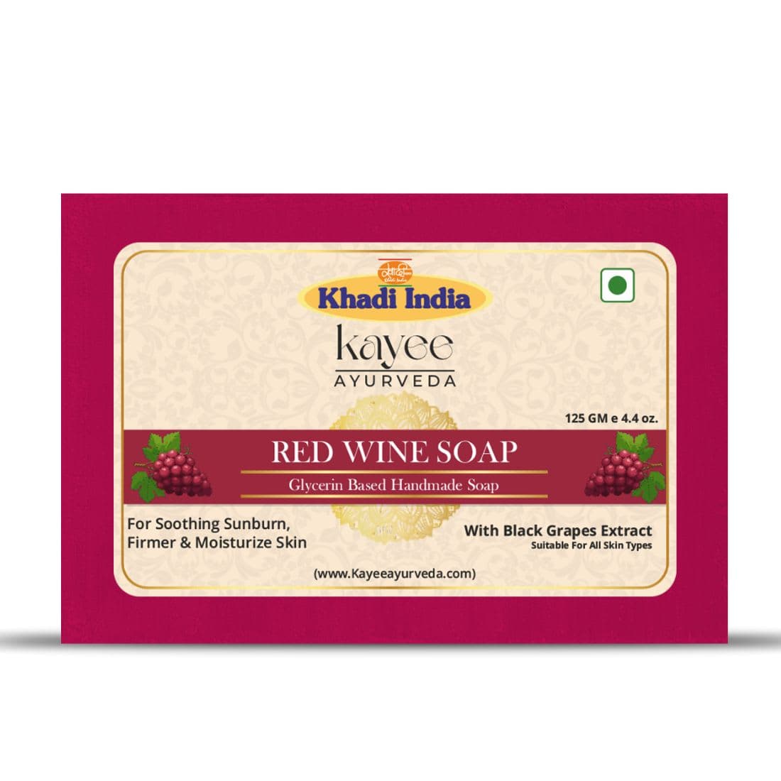 Kayee Ayurveda Khadi Red Wine Soap 125gm