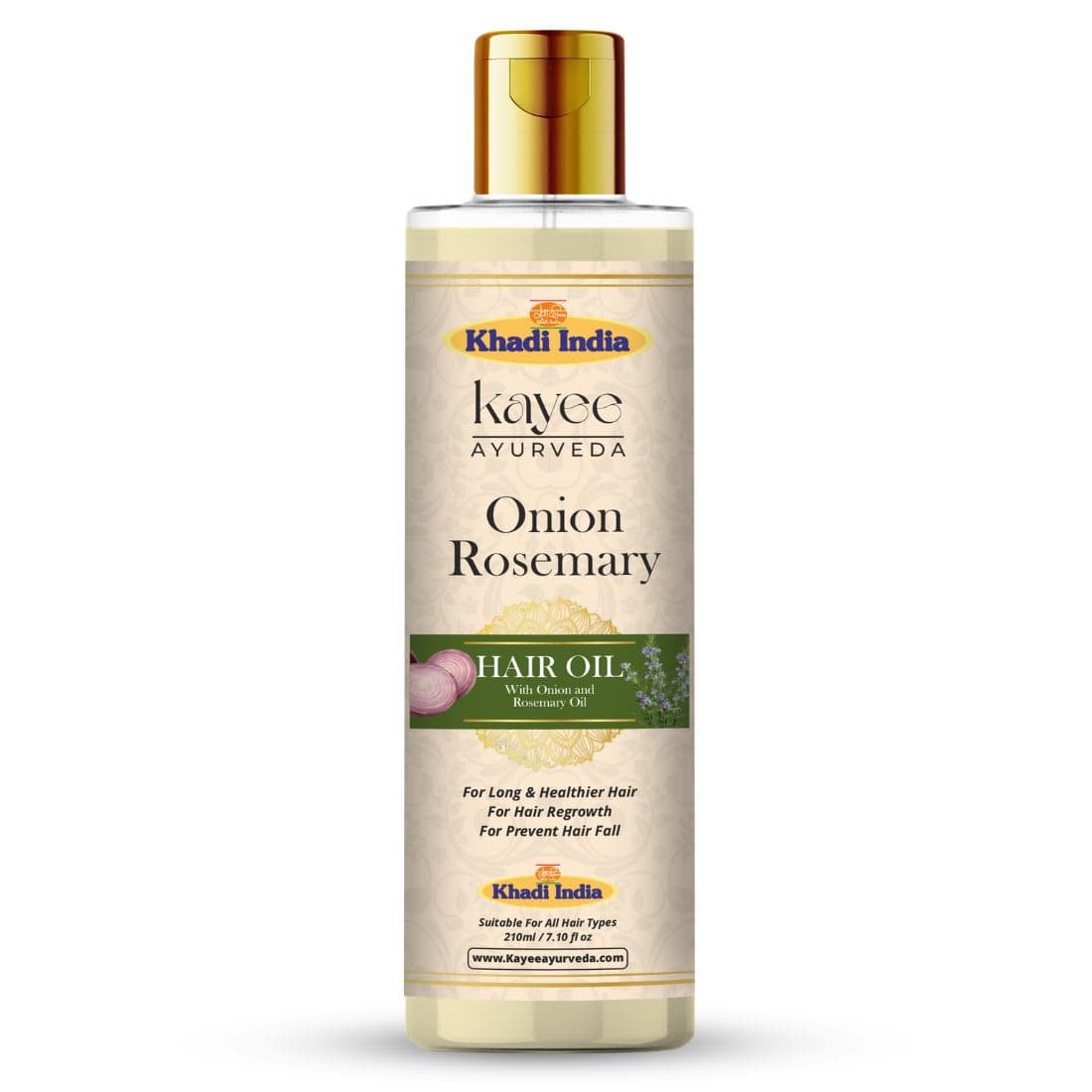 Kayee Ayurveda Khadi Onion Rosemary Hair Oil 210ml