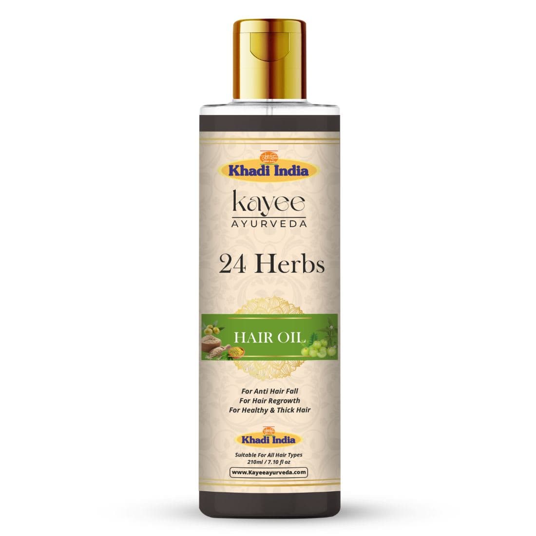 Kayee Ayurveda Khadi 24 Herbs Oil Hair Oil 210ml