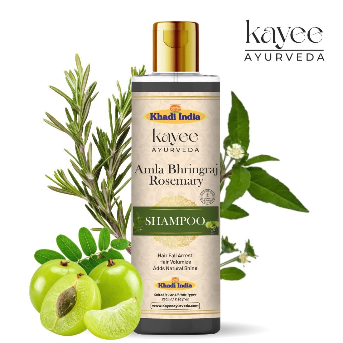 Kayee Ayurveda Khadi Amla Bhringraj Rosemary Shampoo 210ml