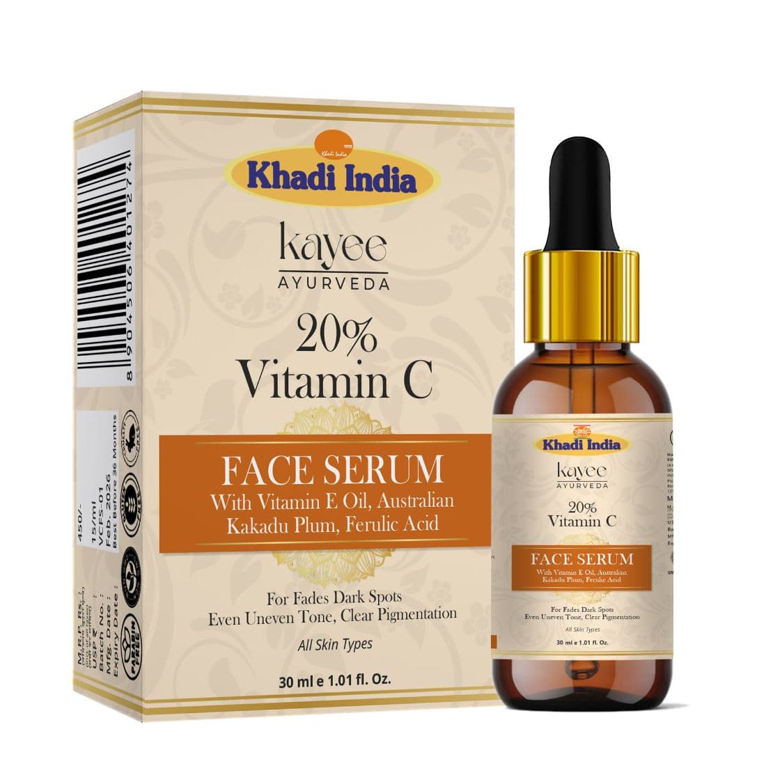 Kayee Ayurveda Khadi 20% Vitamin C Face Serum 30ml