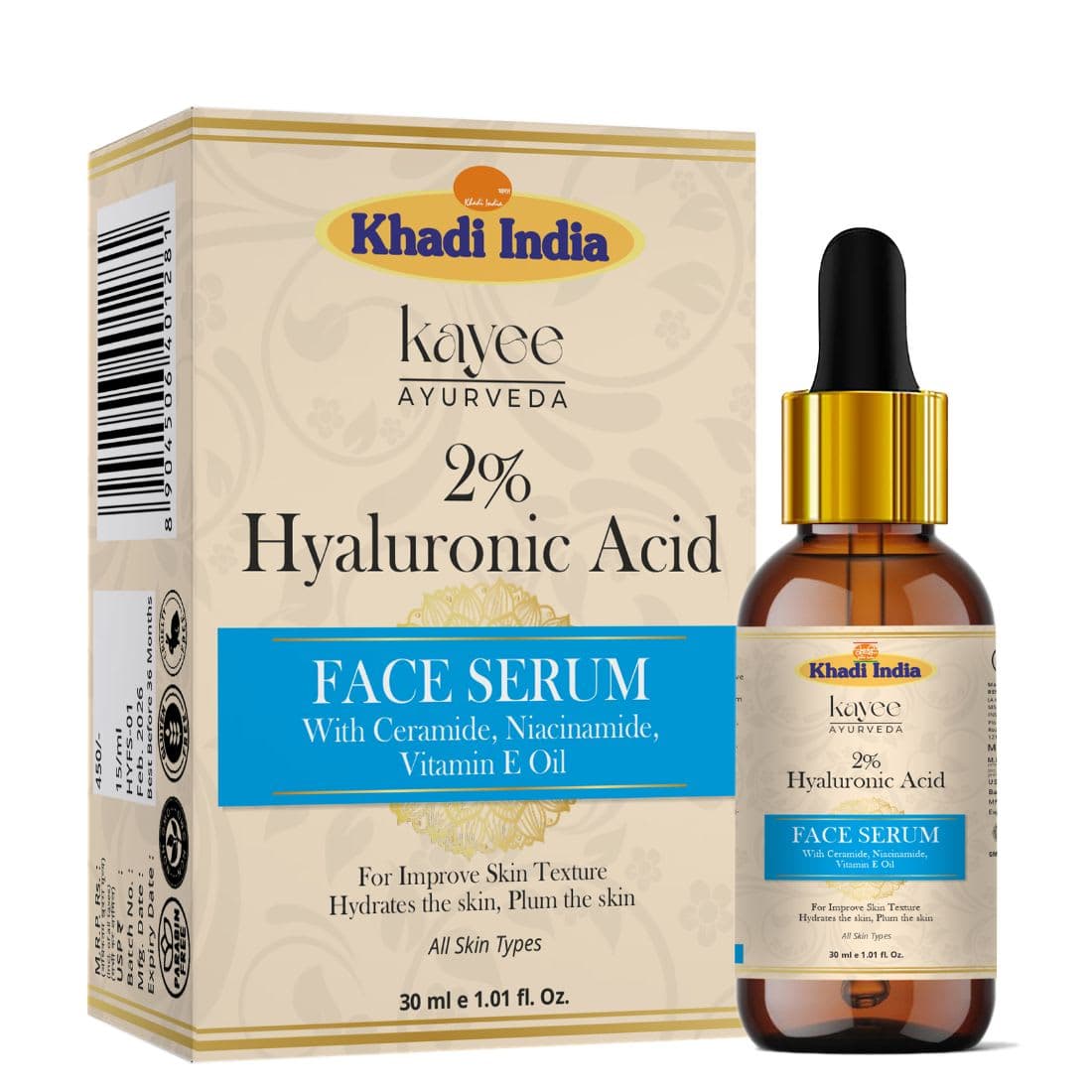 Kayee Ayurveda Khadi Hyaluronic Acid Face Serum 30ml