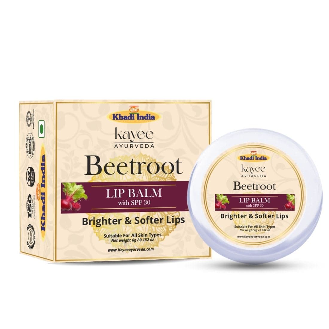 Kayee Ayurveda Khadi Beetroot Lip Balm 6ml