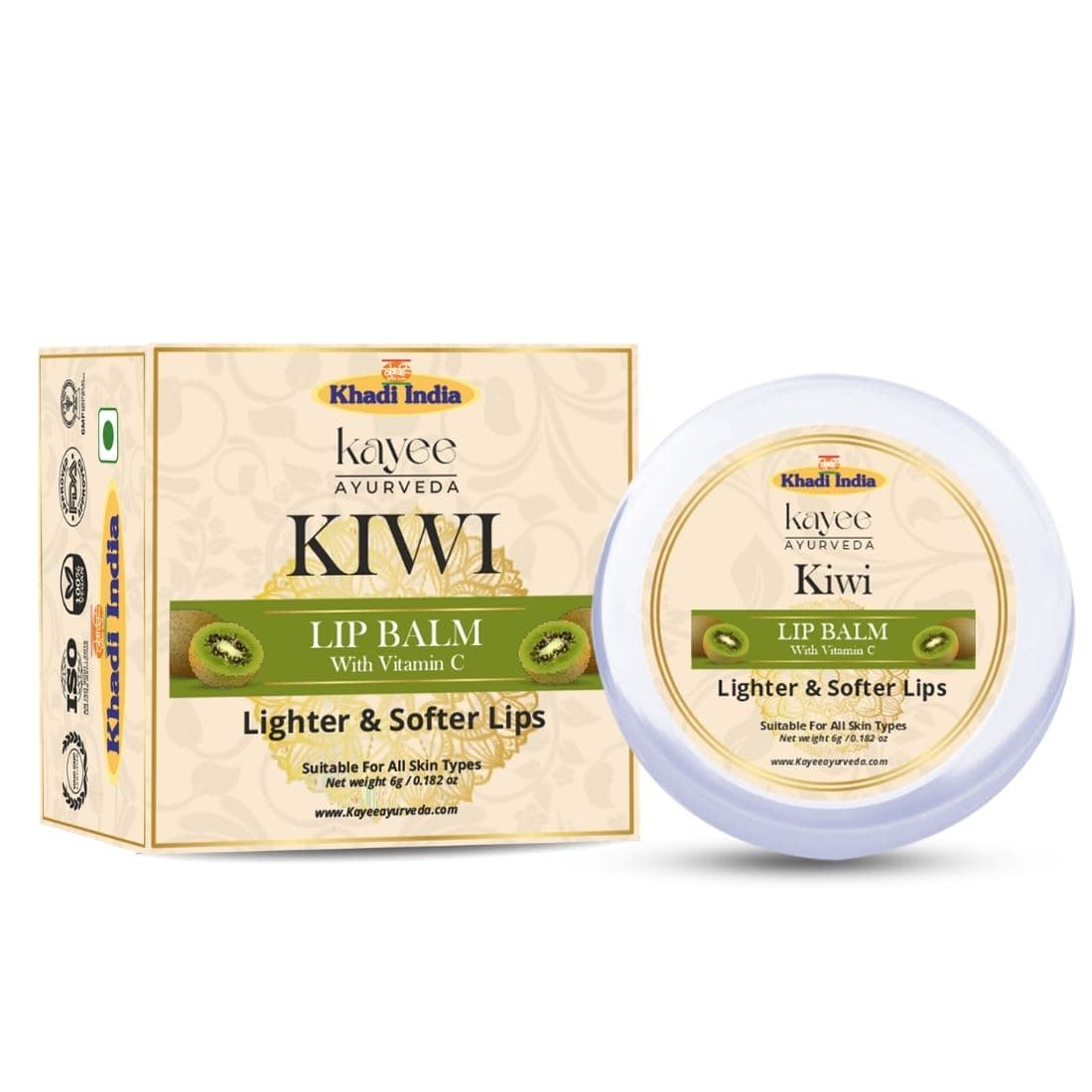 Kayee Ayurveda Khadi Kiwi Lip Balm 6ml