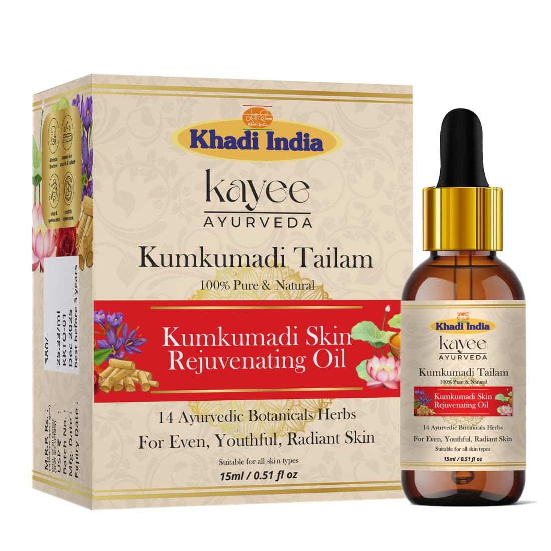 Kayee Ayurveda Khadi Kumkumadi Essential Oil 15 ML Essential Oil 15ml