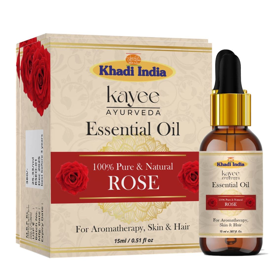 Kayee Ayurveda Khadi Rose Essential Oil 15 ML Essential Oil 15ml