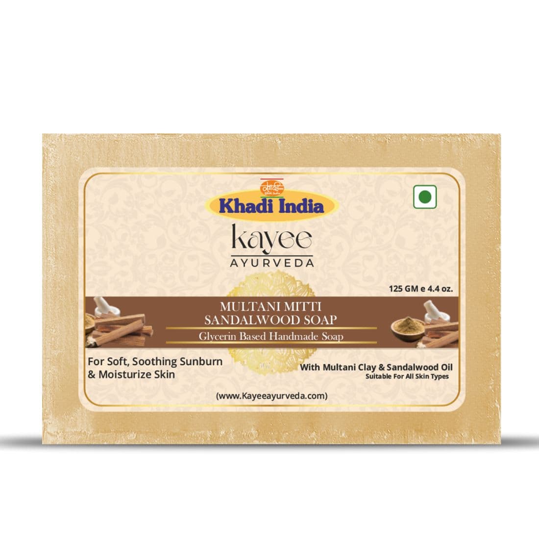 Kayee Ayurveda Khadi Multani Mitti Sandalwood Soap 125gm