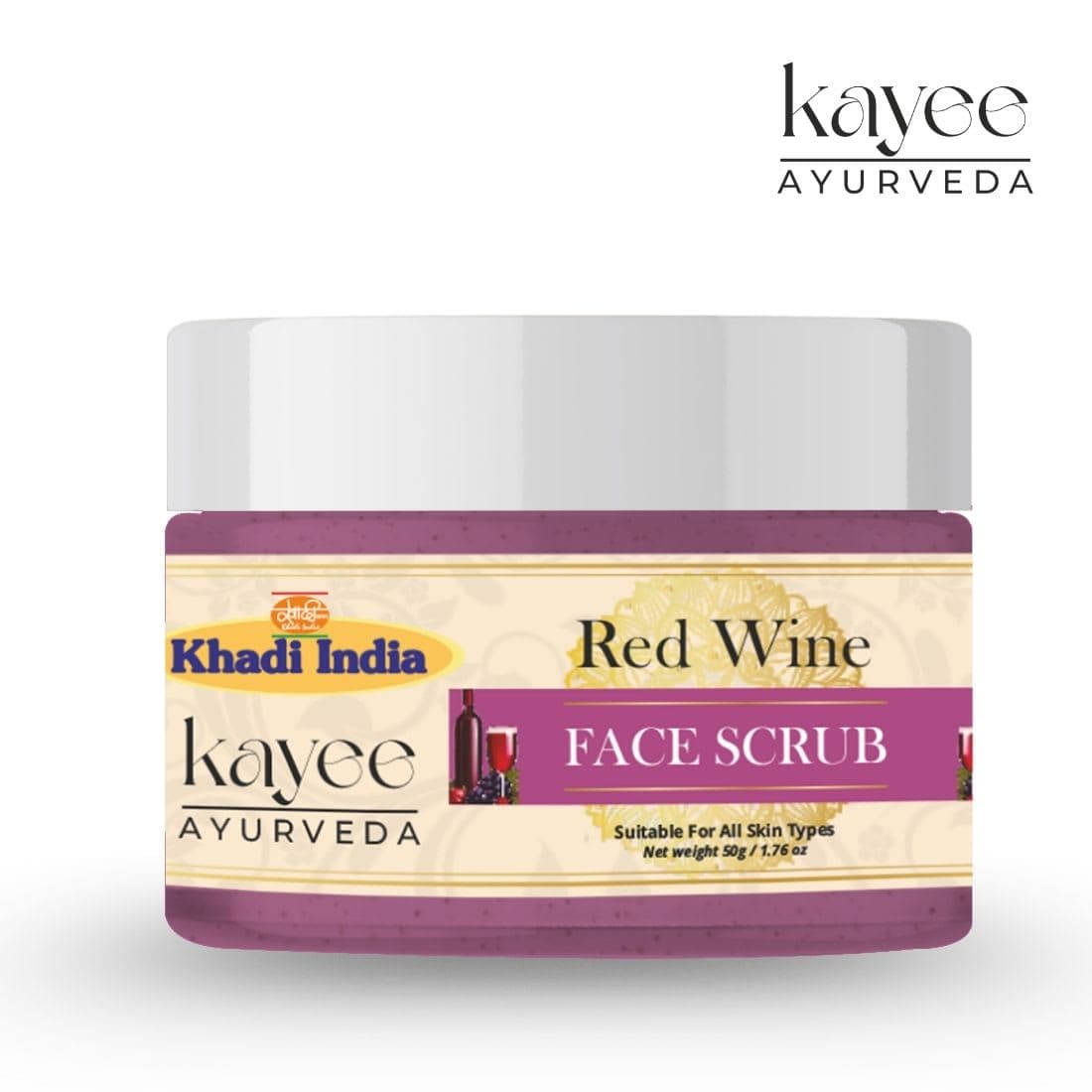 Kayee Ayurveda Khadi Red Wine 100 GM Scrub 100gm