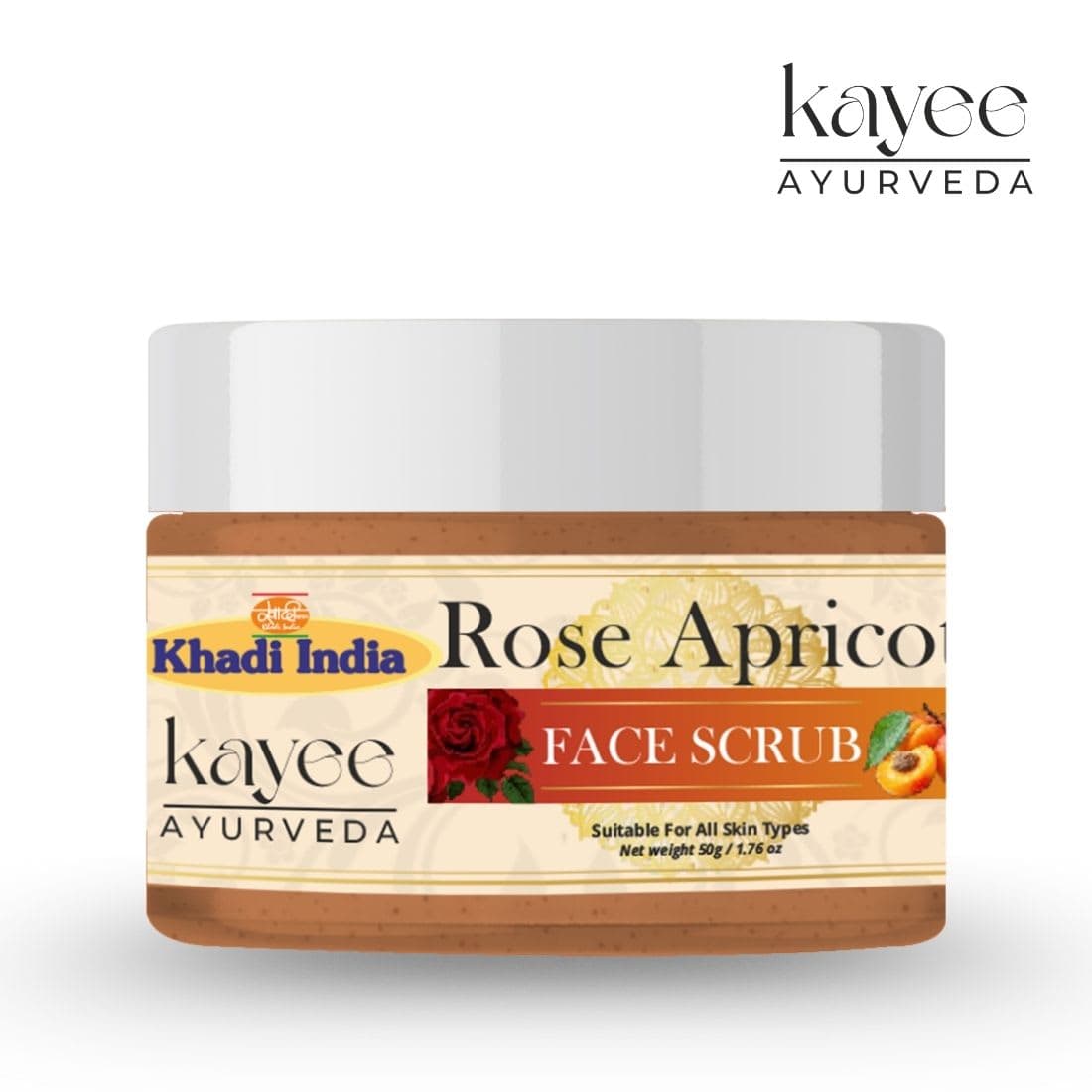 Kayee Ayurveda Khadi Rose Apricot 100 GM Scrub 100gm