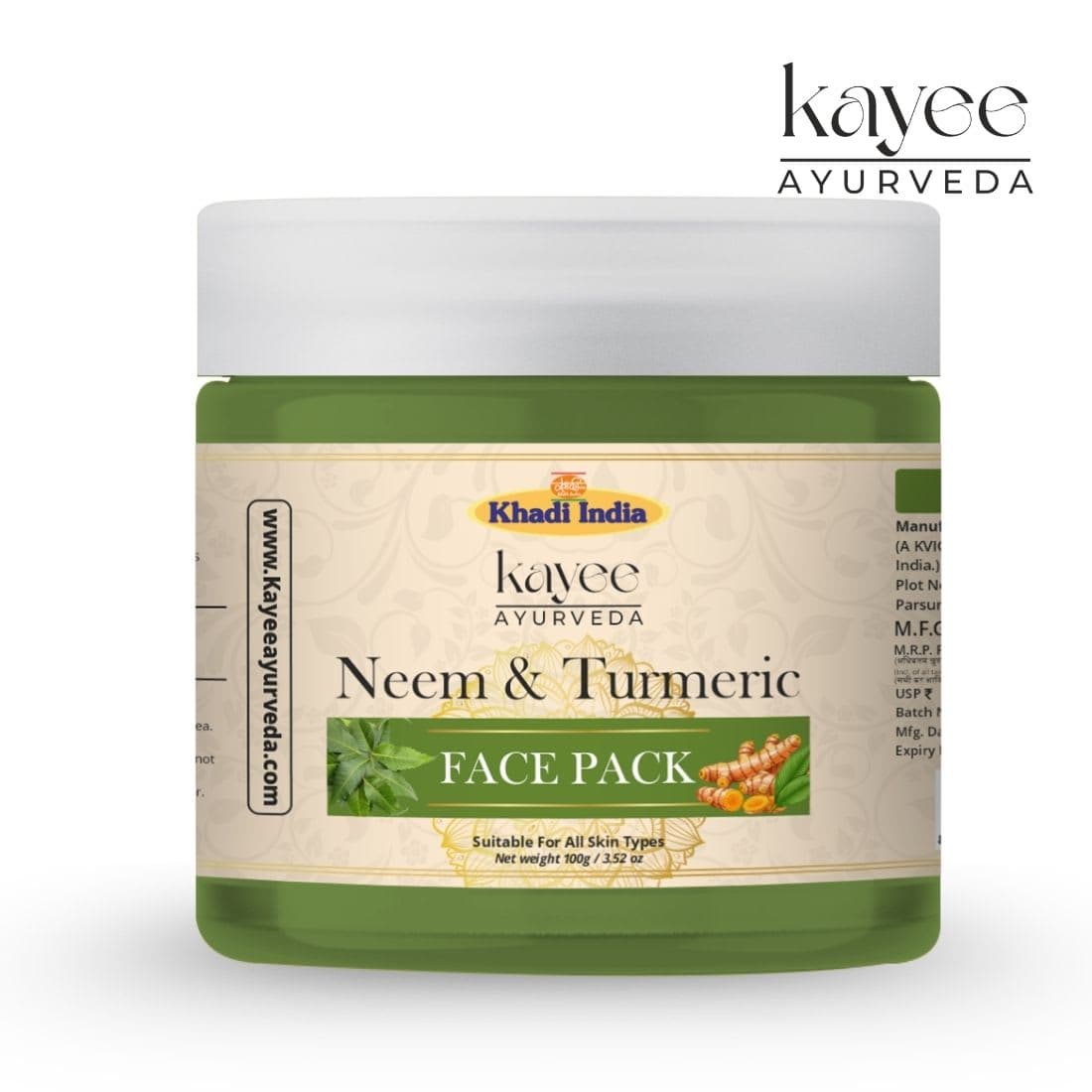 Kayee Ayurveda Khadi Neem & Turmeric 50 GM Face Pack 50gm