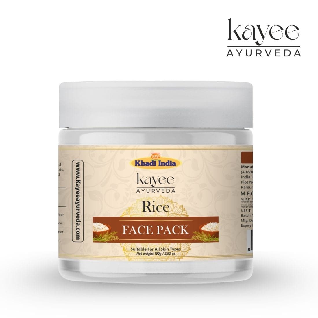 Kayee Ayurveda Khadi Rice Water 50 GM Face Pack 50gm