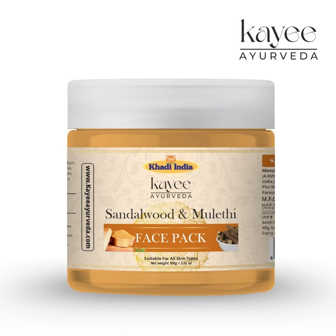 Kayee Ayurveda Khadi Sandalwood & Mulethi 50 GM Face Pack 50gm