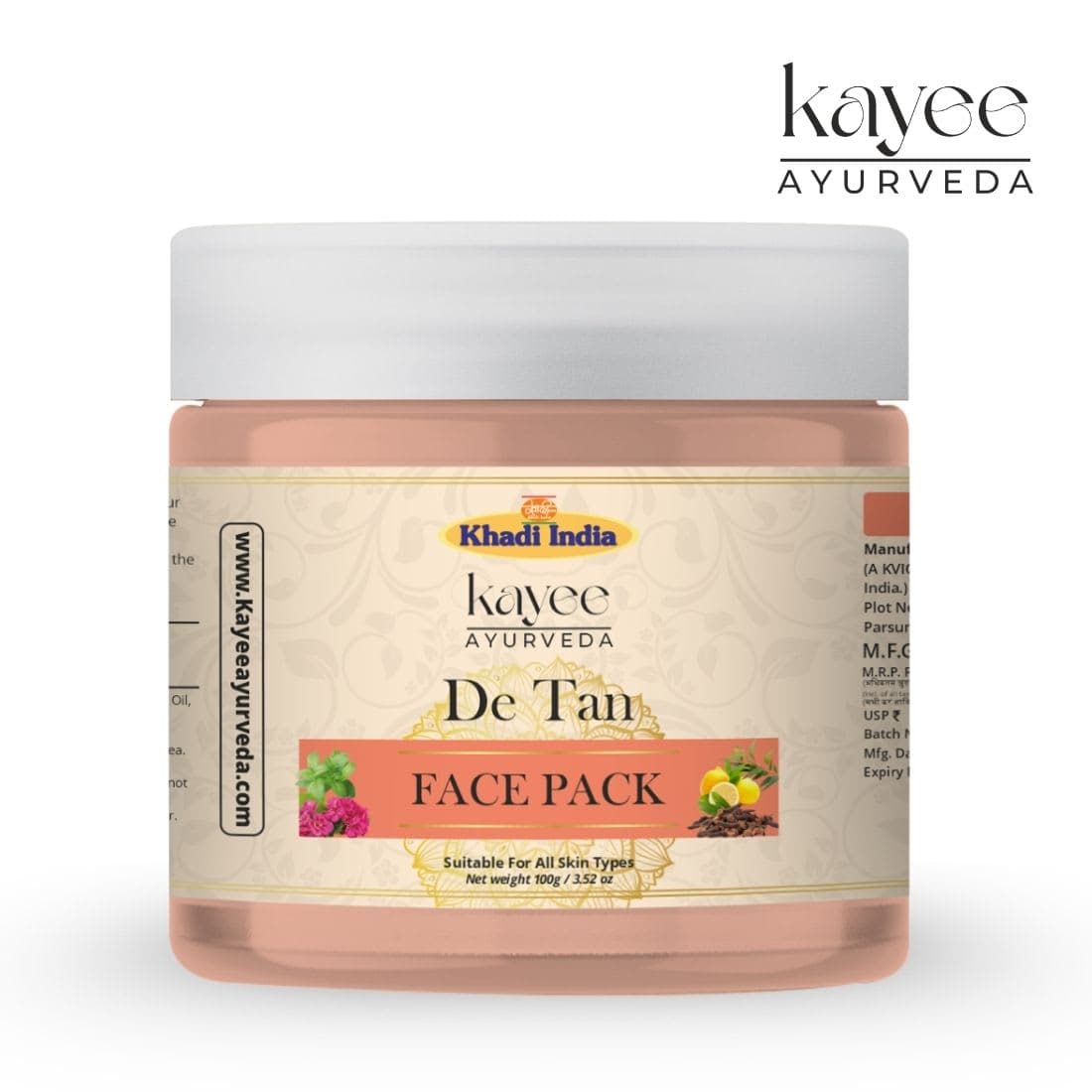 Kayee Ayurveda Khadi De Tan 100 GM Face Pack 100gm
