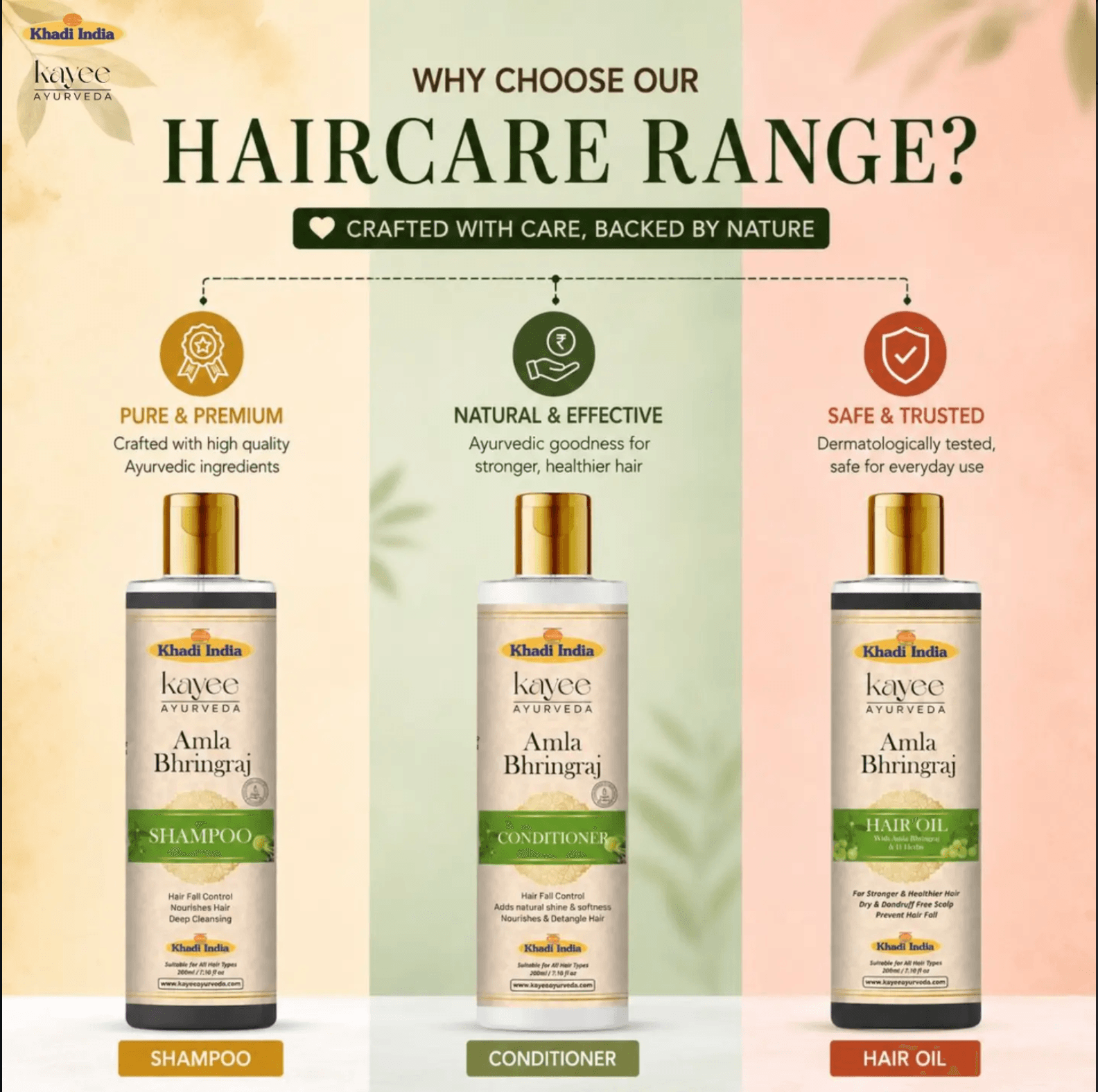 Amla Bhringraj Hair Care Combo - Shampoo, Conditioner & Hair Oil